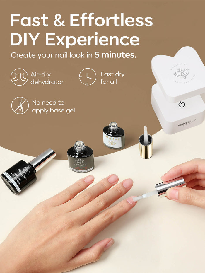 4-In-1 Nail Glue For Tips & Nail Prep Dehydrator & Top Coat 15ml Nail Basic MODELONES #