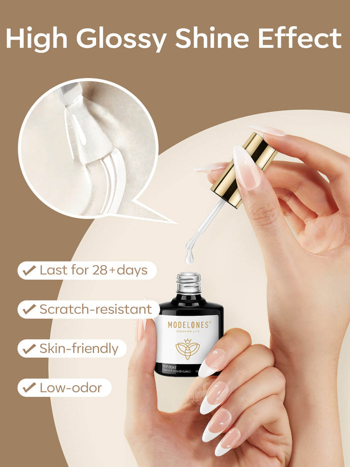 4-In-1 Nail Glue For Tips & Nail Prep Dehydrator & Top Coat 15ml Nail Basic MODELONES #