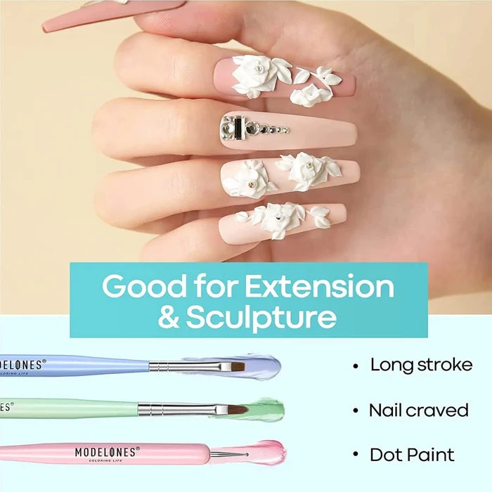 Free 6Pcs Nail Art Liner Brushes Set Gift MODELONES.com #