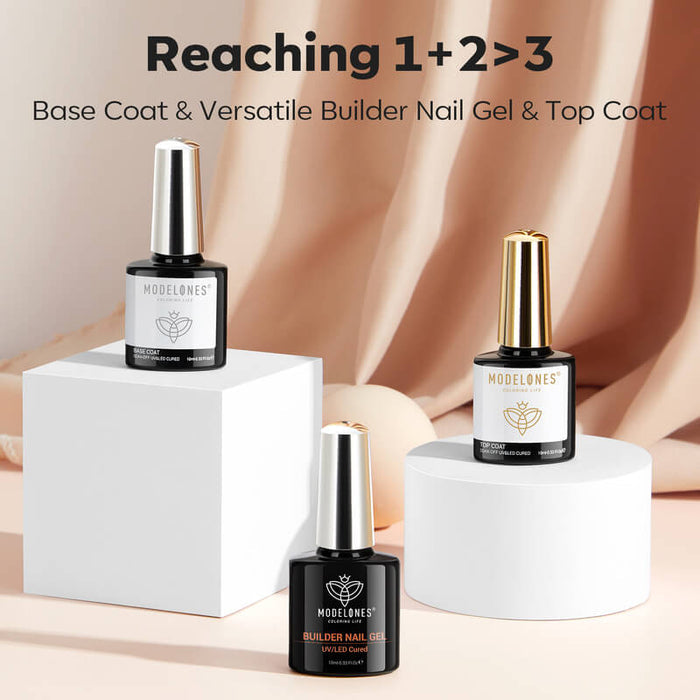 7-In-1 Builder Nail Gel & Top Coat & Base Coat Set 10ml Nail Basic MODELONES #