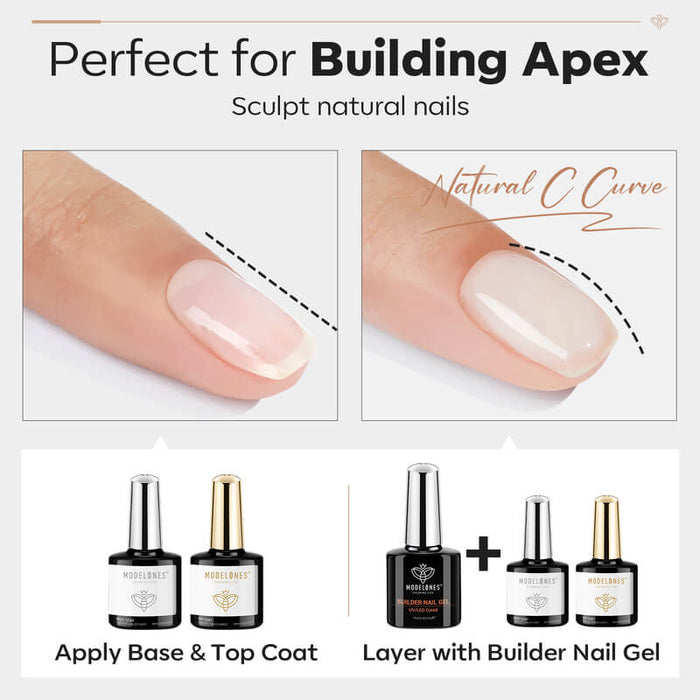 7-In-1 Builder Nail Gel & Top Coat & Base Coat Set 10ml Nail Basic MODELONES #
