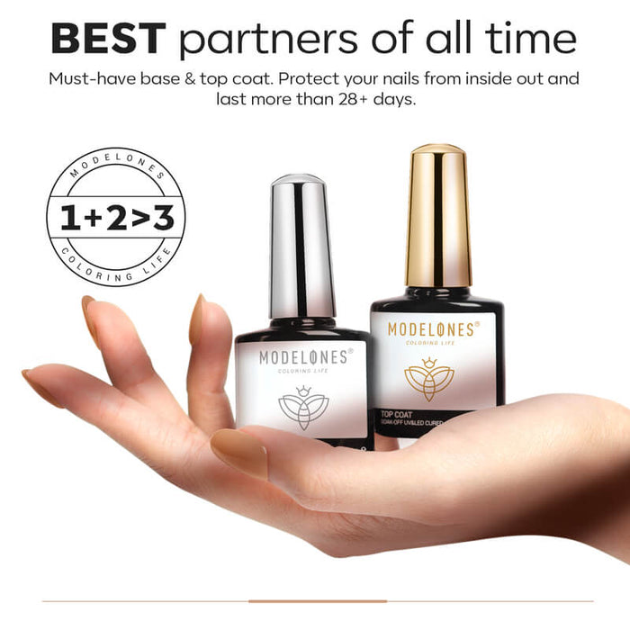 7-In-1 Builder Nail Gel & Top Coat & Base Coat Set 10ml Nail Basic MODELONES #