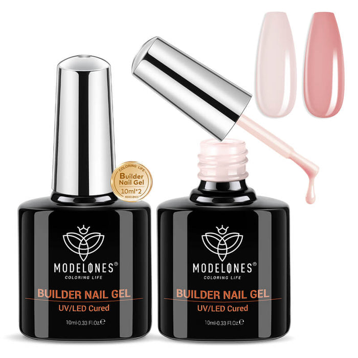 8-In-1 Builder Nail Gel Set 10ml - Pink & Rose Builder Gel MODELONES #