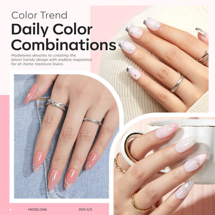 8-In-1 Builder Nail Gel Set 10ml - Pink & Rose Builder Gel MODELONES #