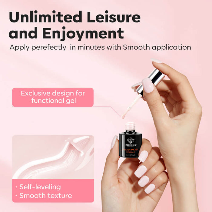 8-In-1 Builder Nail Gel Set 10ml - Pink & Rose Builder Gel MODELONES #