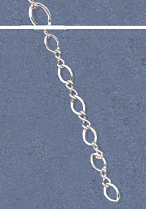 925 Solid Sterling Silver Long & Short Loop Chain 4mm, Chain by the Foot, Bulk Chain, Made in USA 460-126