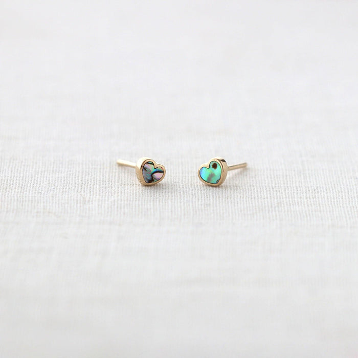 Abalone Heart Studs | 18K GV