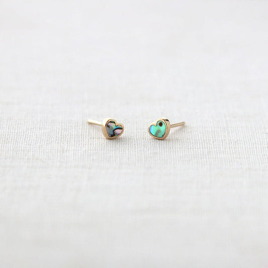 Abalone Heart Studs | 18K GV