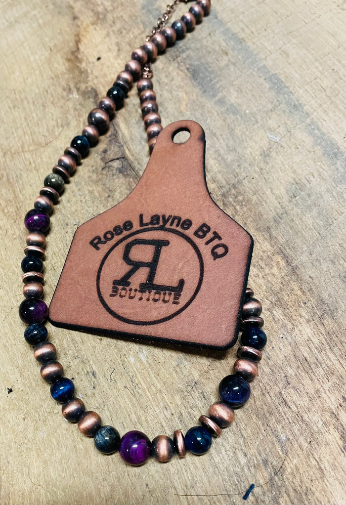 Abilene Copper Purple Western Necklace