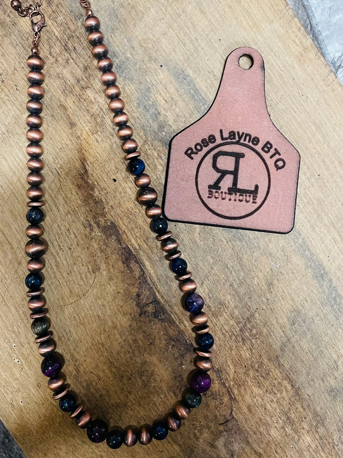 Abilene Copper Purple Western Necklace