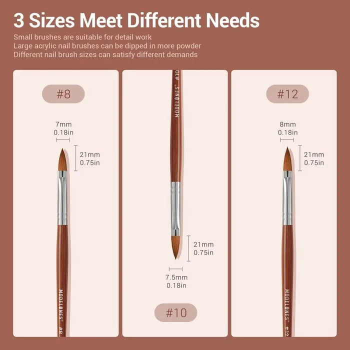 Acrylic Powder Nail Brush Trio