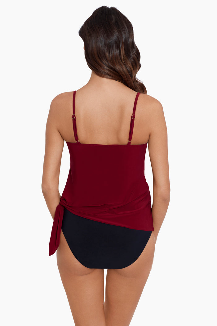 Full Straight Back tankini in merlot color