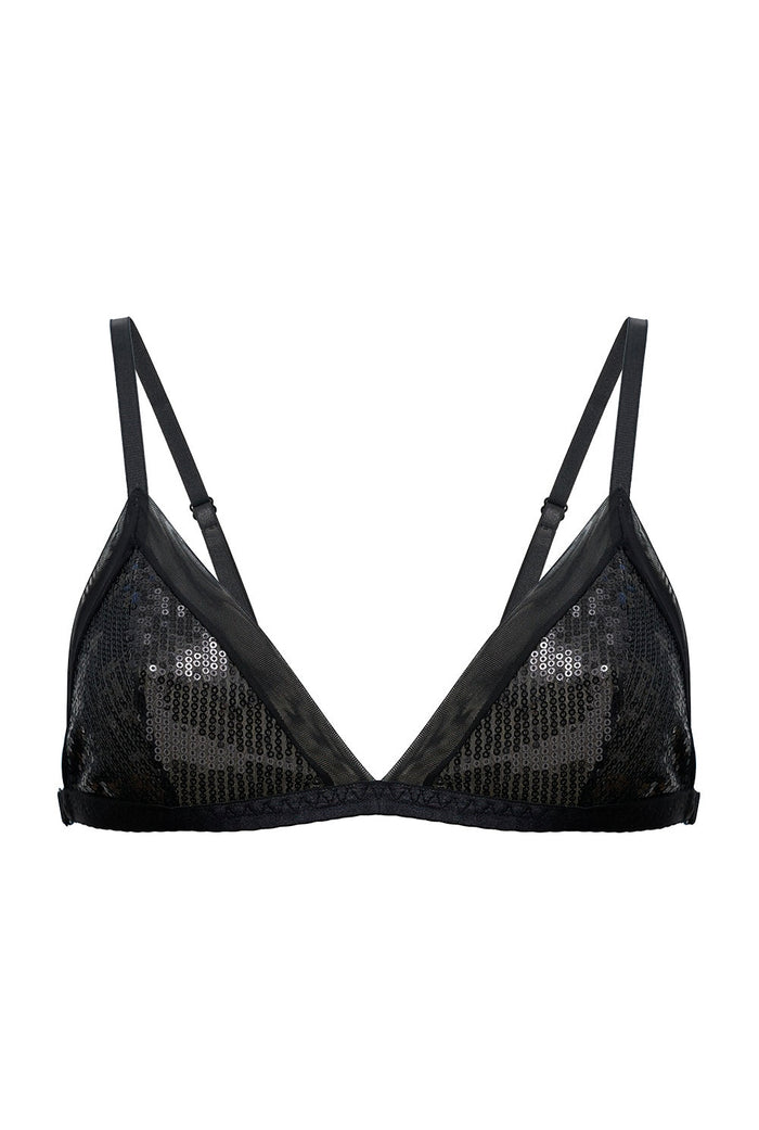 Alfa black sequin soft bra