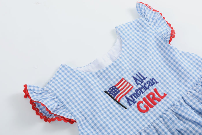 All American Girl' Blue Gingham Dress - Lil Cactus