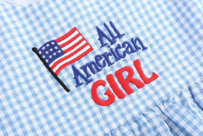 All American Girl' Blue Gingham Dress - Lil Cactus
