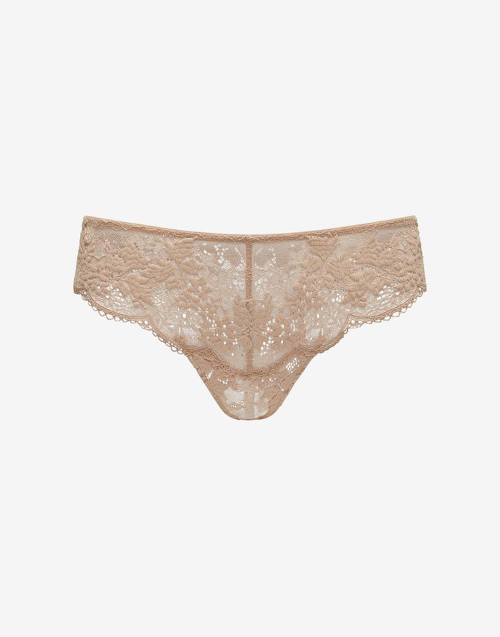 All Day Lace Thong - Taupe - 51% Recycled nylon/42% Nylon/7% Spandex - ThirdLove
