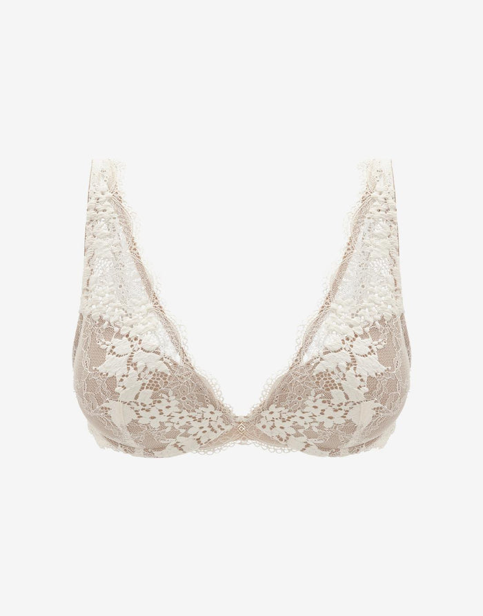 All Day Lace Uplift Plunge Bra, Sea Salt - Thirdlove - 51% Recycled nylon/42% Nylon/7% Spandex