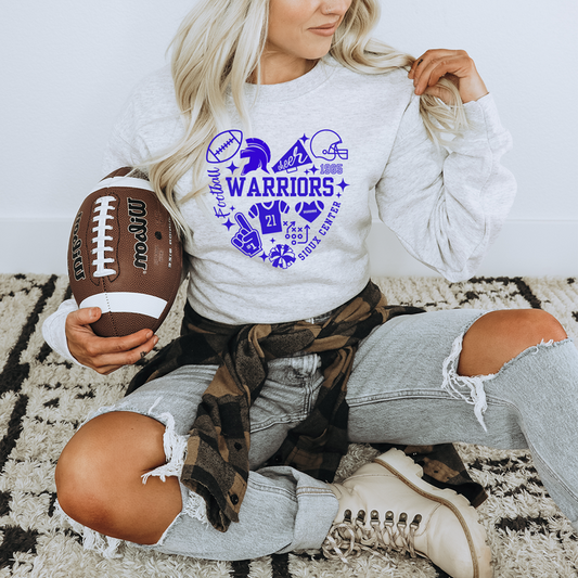 All Things Football Heart- Ash Gray Sweatshirt