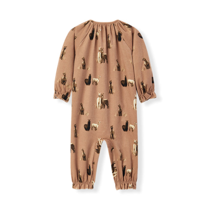 Alpaca Corduroy Ruffle Snap Jumper