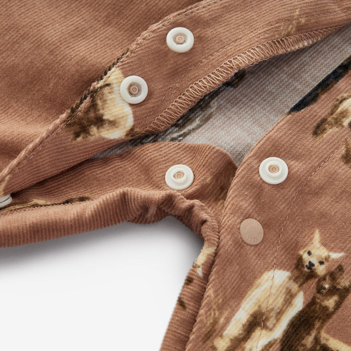 Alpaca Corduroy Ruffle Snap Jumper