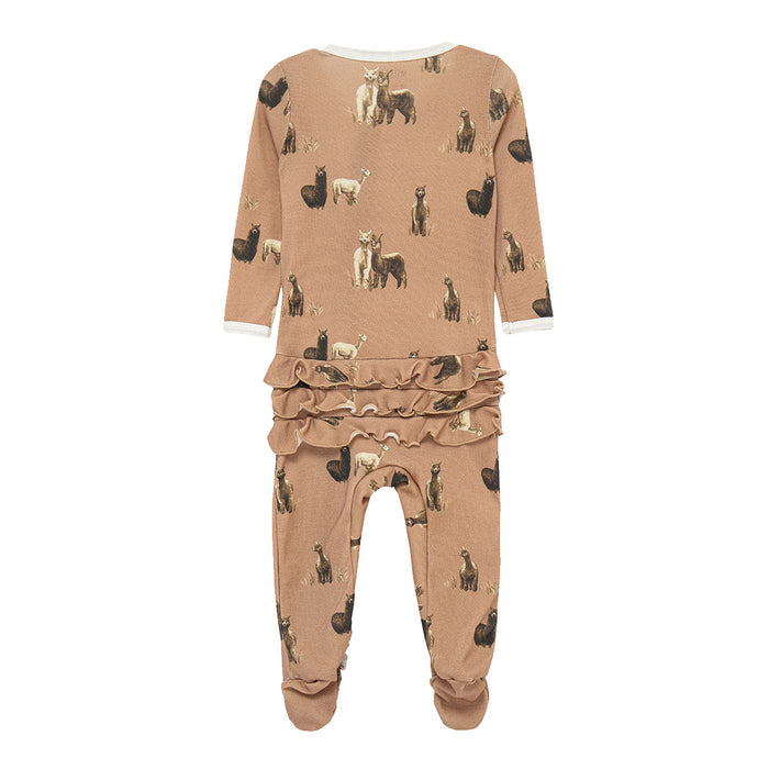 Alpaca Organic Cotton Ruffle Footed Romper