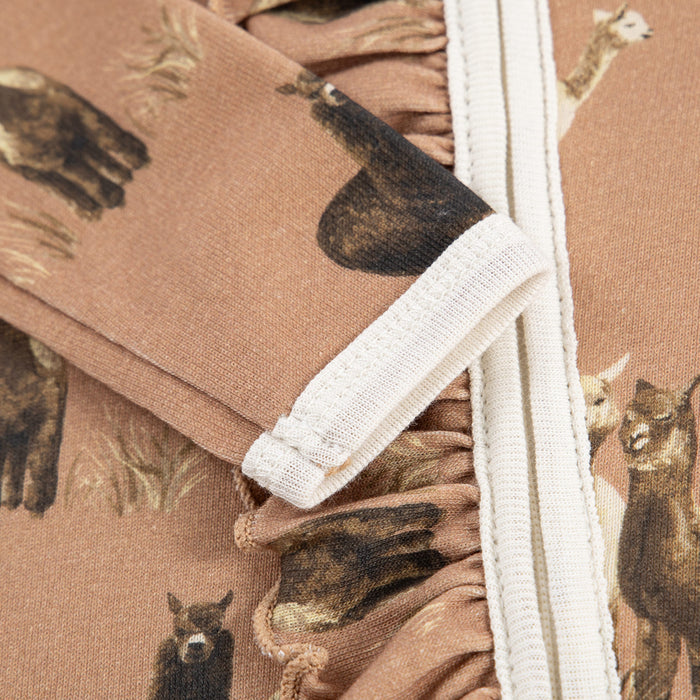Alpaca Organic Cotton Ruffle Footed Romper
