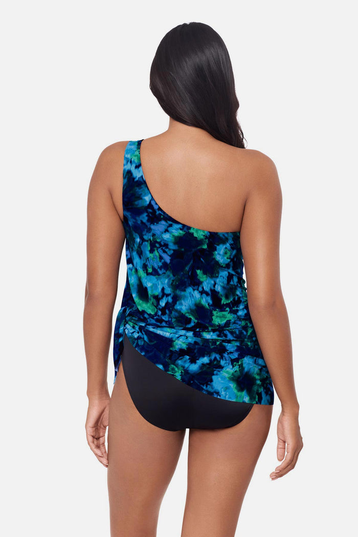 Back view of Amal Swim Dress in Mashup tied up