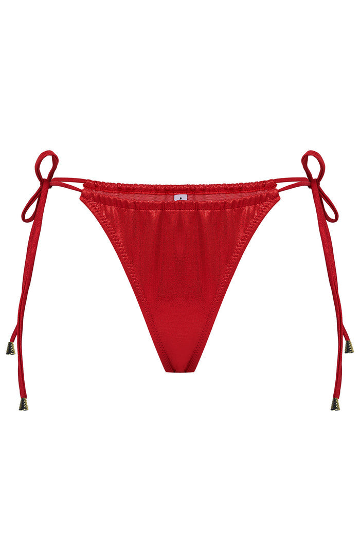 Amelia metallic red bikini bottom