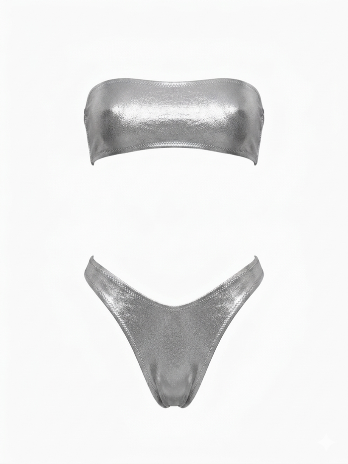 Amelita  metallic silver  bikini bottom