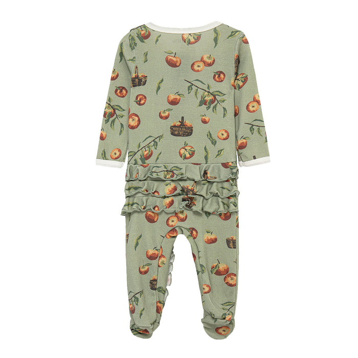 Apple Orchard Organic Cotton Ruffle Footed Romper