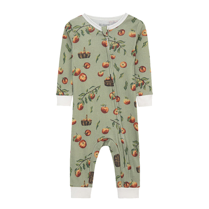 Apple Orchard Organic Cotton Zipper Pajama - Babies in Bloom