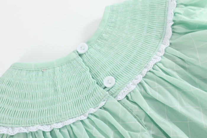 Aqua Daisy Smocked Bishop Dress - Lil Cactus
