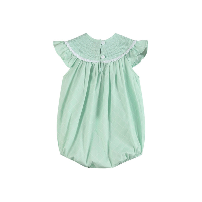 Aqua Daisy Smocked Romper - Lil Cactus
