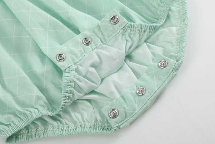 Aqua Daisy Smocked Romper - Lil Cactus