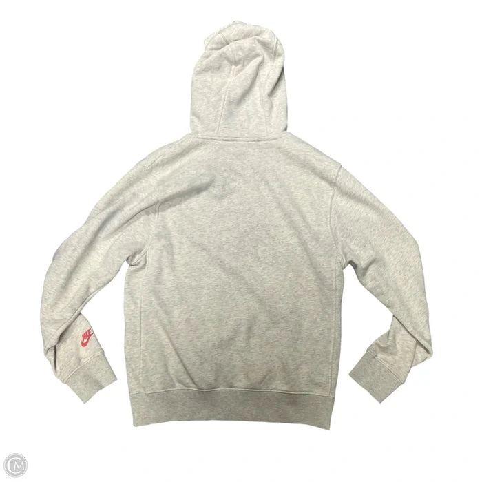 Athletic Sweatshirt Hoodie By Nike In Grey & Tan, Size: S