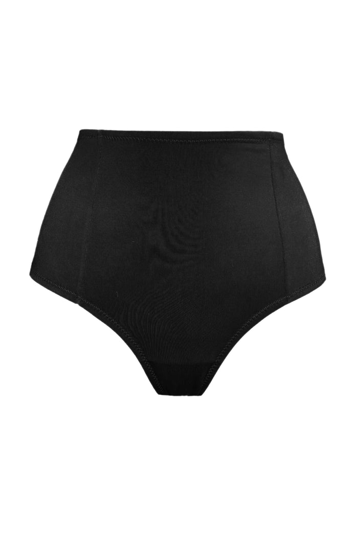 Aura black high waisted slip panties - yesUndress