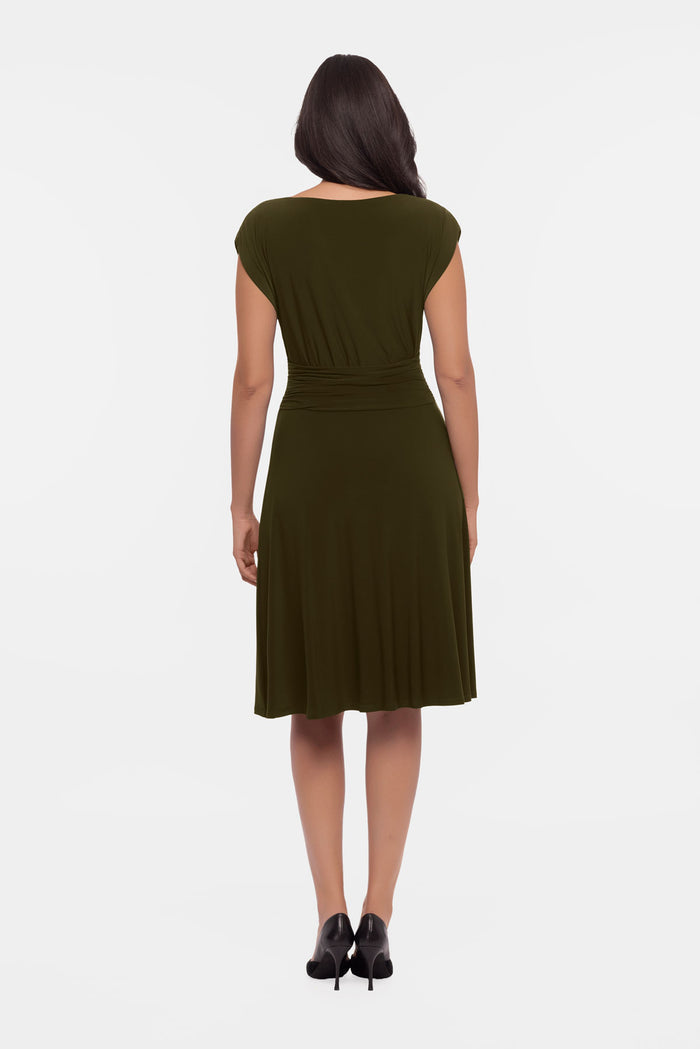 Back of Auri shaping dress in Nori