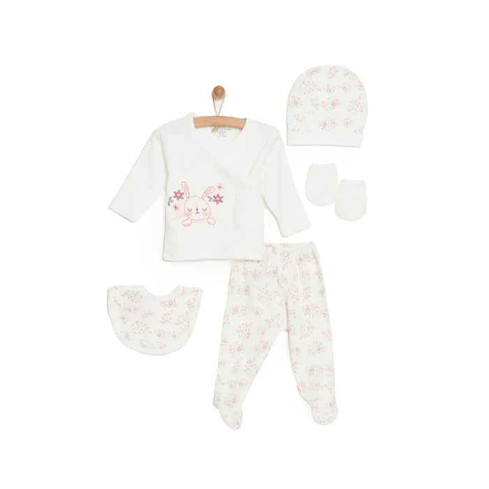 Aziz Bebe Girl 5 Piece Newborn Set - Ecru - ebebek - Black Friday