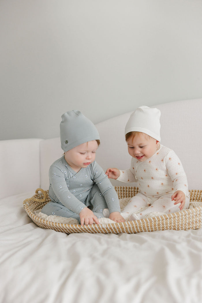 Baby Boy Layette Set – Blue – Floral Dot