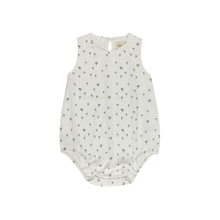 Baby Boy Romper - Ivory - Printed Palm Trees