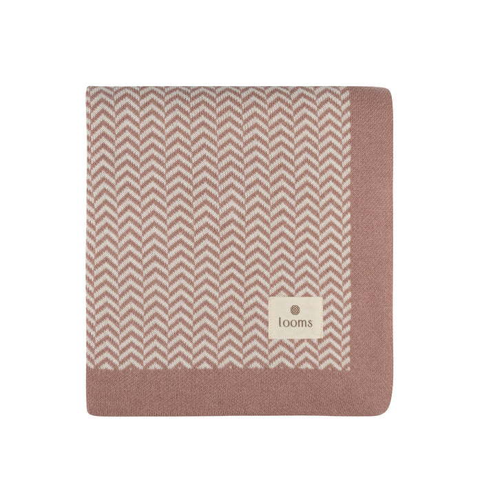 Baby Girl Blanket – Pink – Herringbone