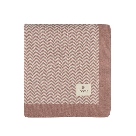 Baby Girl Blanket – Pink – Herringbone