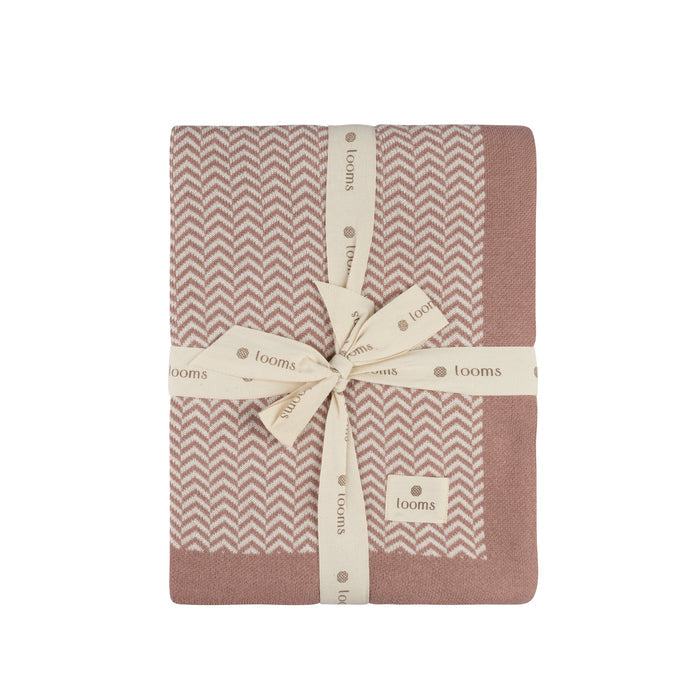 Baby Girl Blanket – Pink – Herringbone