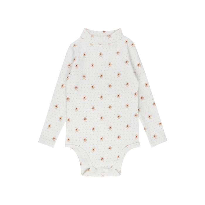 Baby Girl Bodysuit – Ivory Pink – Floral Dot