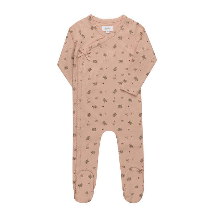 Baby Girl Footie – Pink – Floral Print