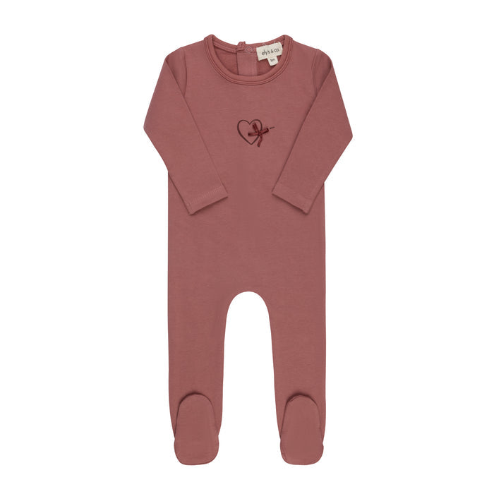 Baby Girl Footie – Pink – Heart & Star