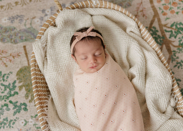 Baby Girl Layette Set – Pink – Floral Dot