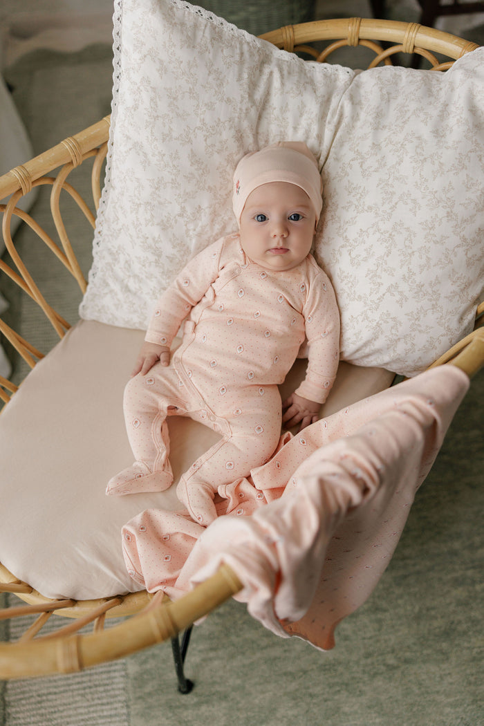 Baby Girl Layette Set – Pink – Floral Dot