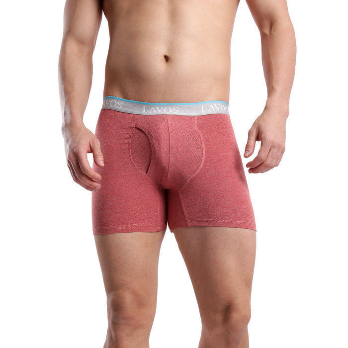 Organic Bamboo Boxer Brief for Men's photograph that's made with an innovative bamboo and organic cotton fabric from Lavos Performance, a carbon neutral eco-fashion company. Buy Boxer Brief For Men online. Made with Bamboo Performance Technology, they are super soft, comfortable, 4-way stretchable, and wicks away sweat. Explore Latest Collection Of Bamboo Clothes At Lavos Performance.