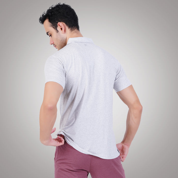 Bamboo Cotton Active Polo for Men's photograph that's made with an innovative bamboo and organic cotton fabric from Lavos Performance, a carbon neutral eco-fashion company.